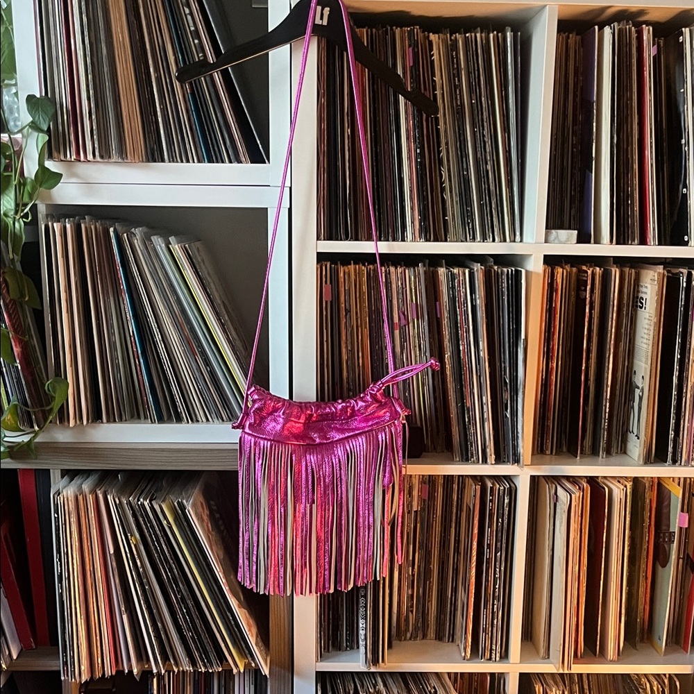 Rebecca Minkoff Fringe Night Out Metallic hot pink Crossbody Bag - Picture 2 of 5